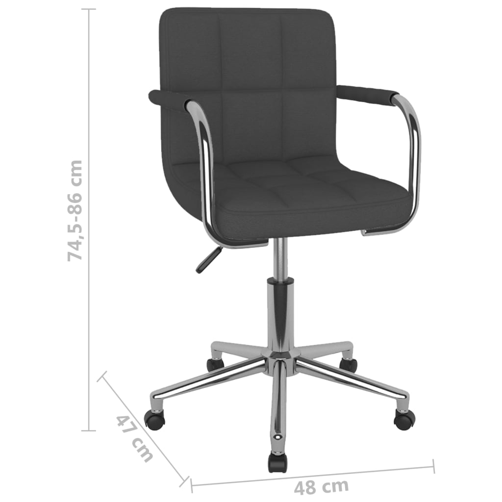 vidaXL Silla de comedor giratoria tela gris oscuro