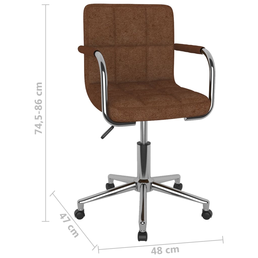 vidaXL Silla de comedor giratoria tela marrón