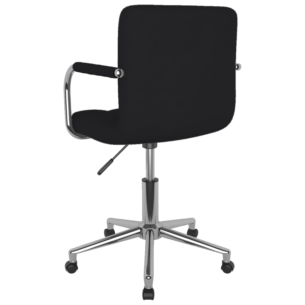 vidaXL Silla de comedor giratoria tela negro