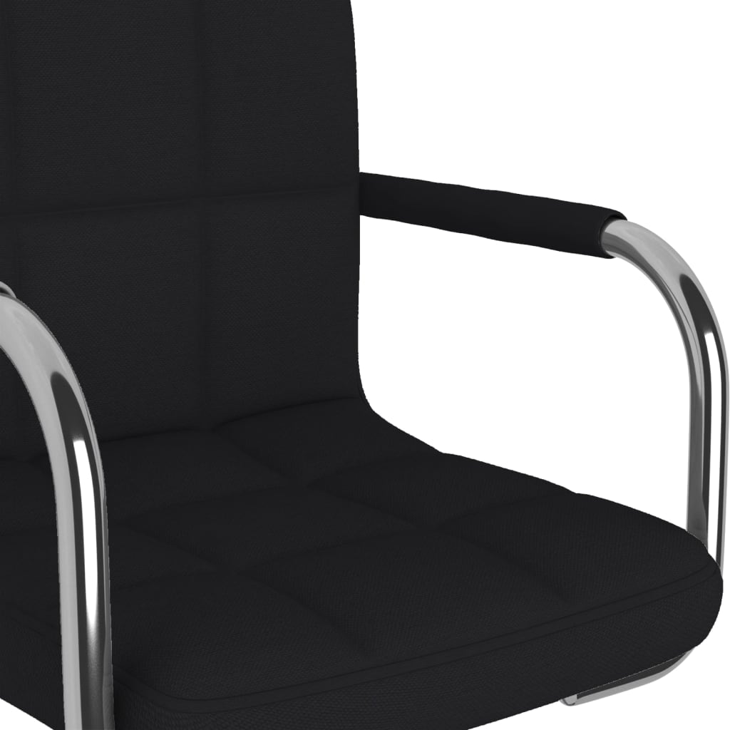 vidaXL Silla de comedor giratoria tela negro