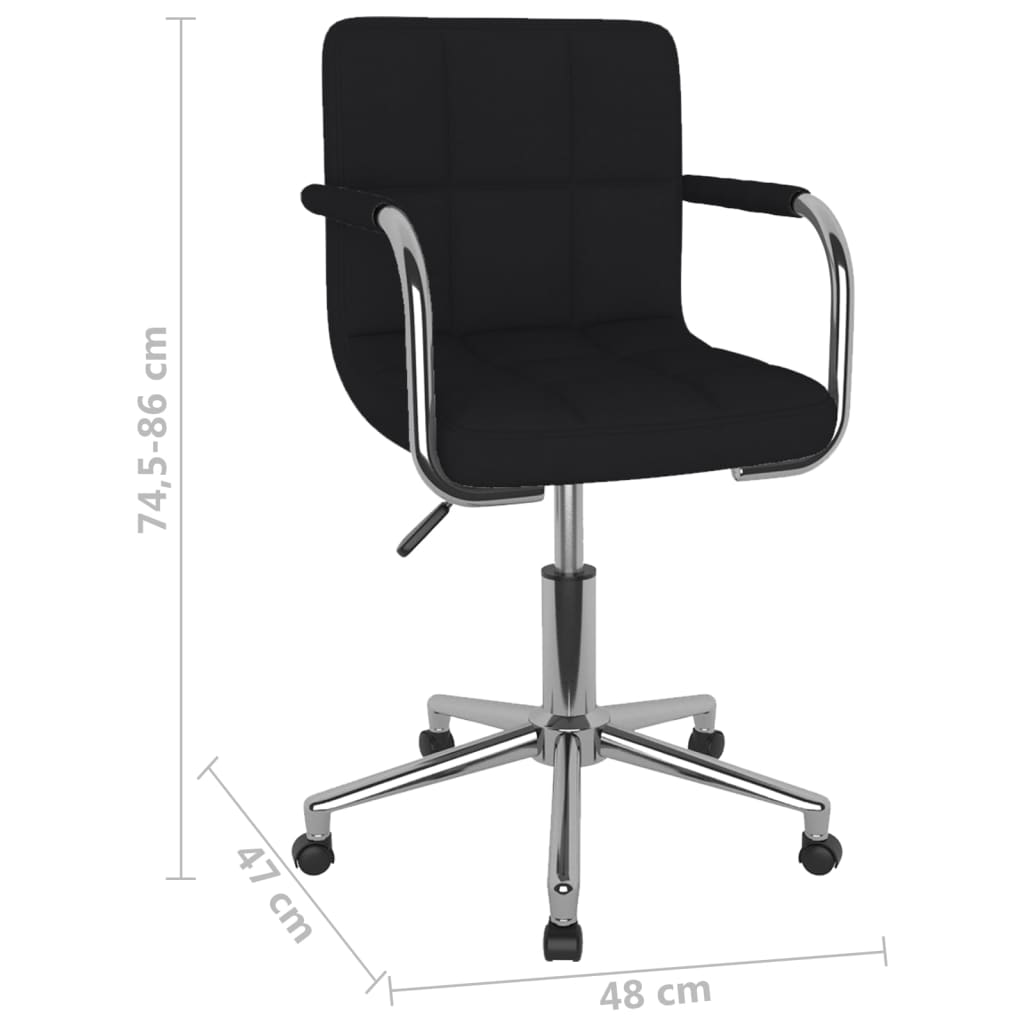 vidaXL Silla de comedor giratoria tela negro