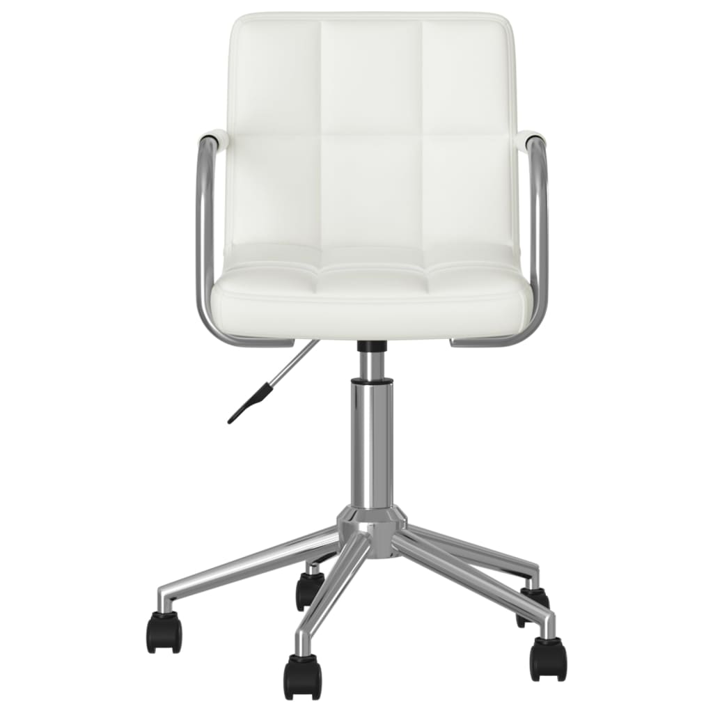 vidaXL Silla de comedor giratoria cuero sintético blanco