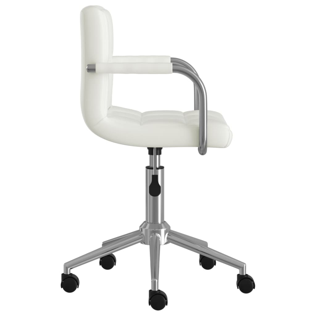 vidaXL Silla de comedor giratoria cuero sintético blanco