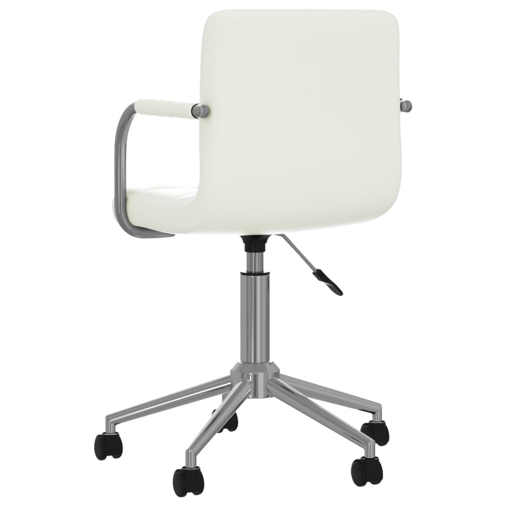 vidaXL Silla de comedor giratoria cuero sintético blanco