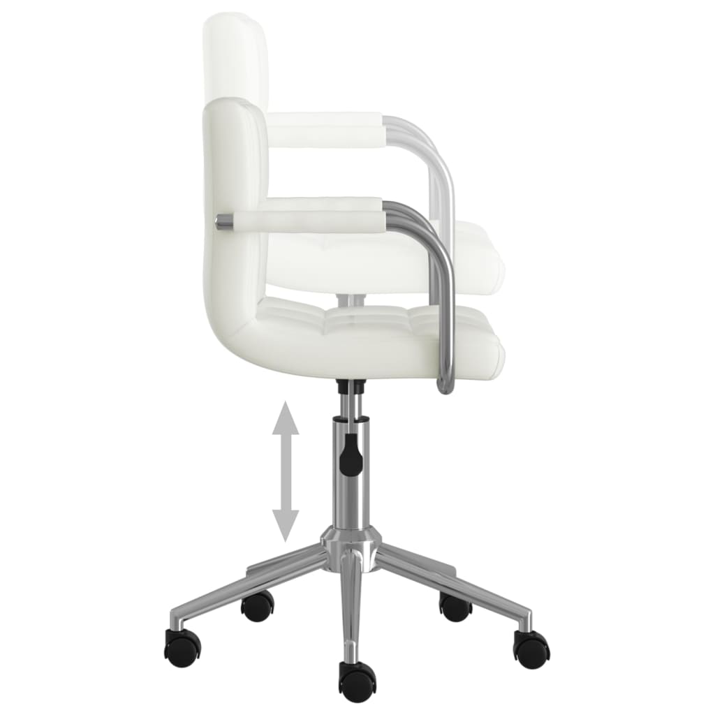 vidaXL Silla de comedor giratoria cuero sintético blanco