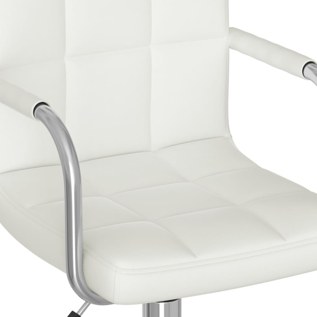 vidaXL Silla de comedor giratoria cuero sintético blanco