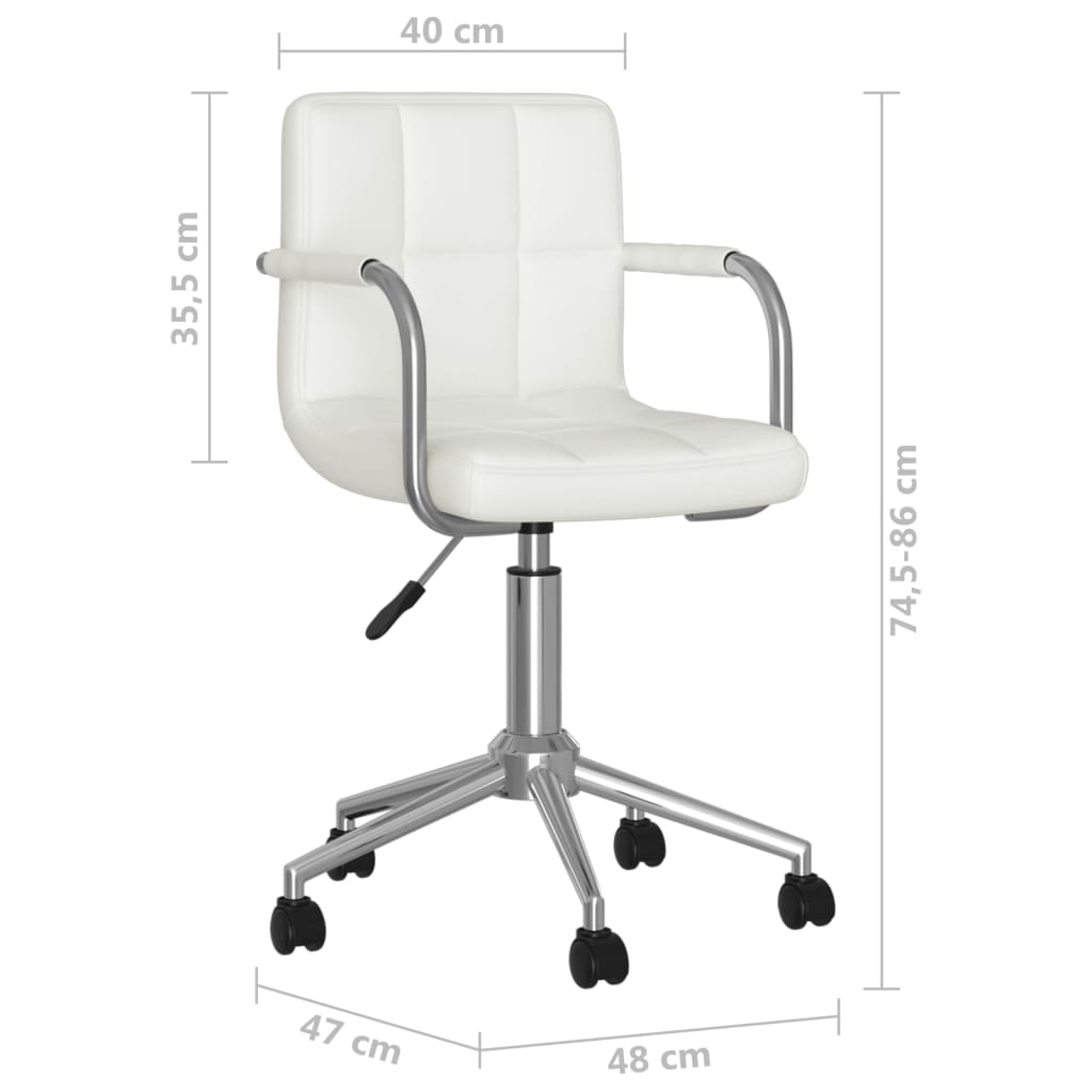 vidaXL Silla de comedor giratoria cuero sintético blanco