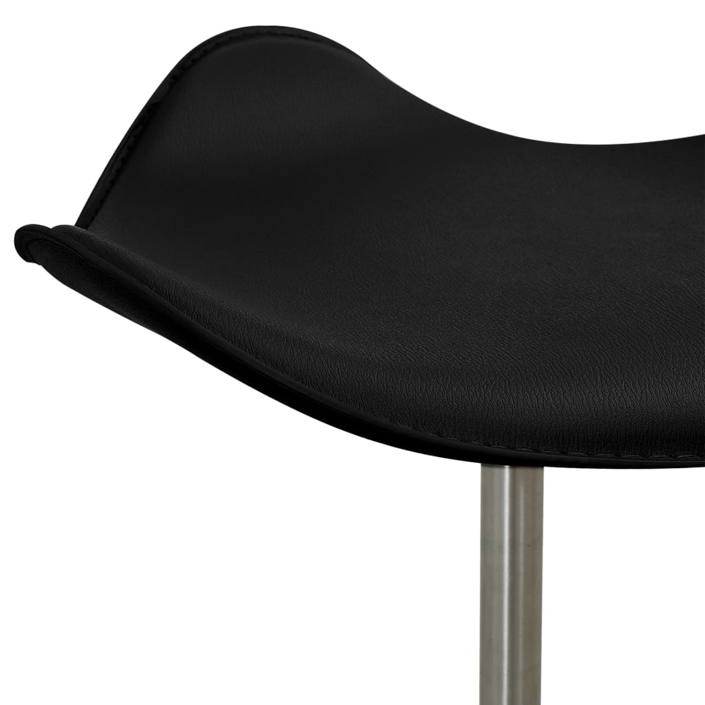 vidaXL Silla de comedor giratoria cuero sintético negro