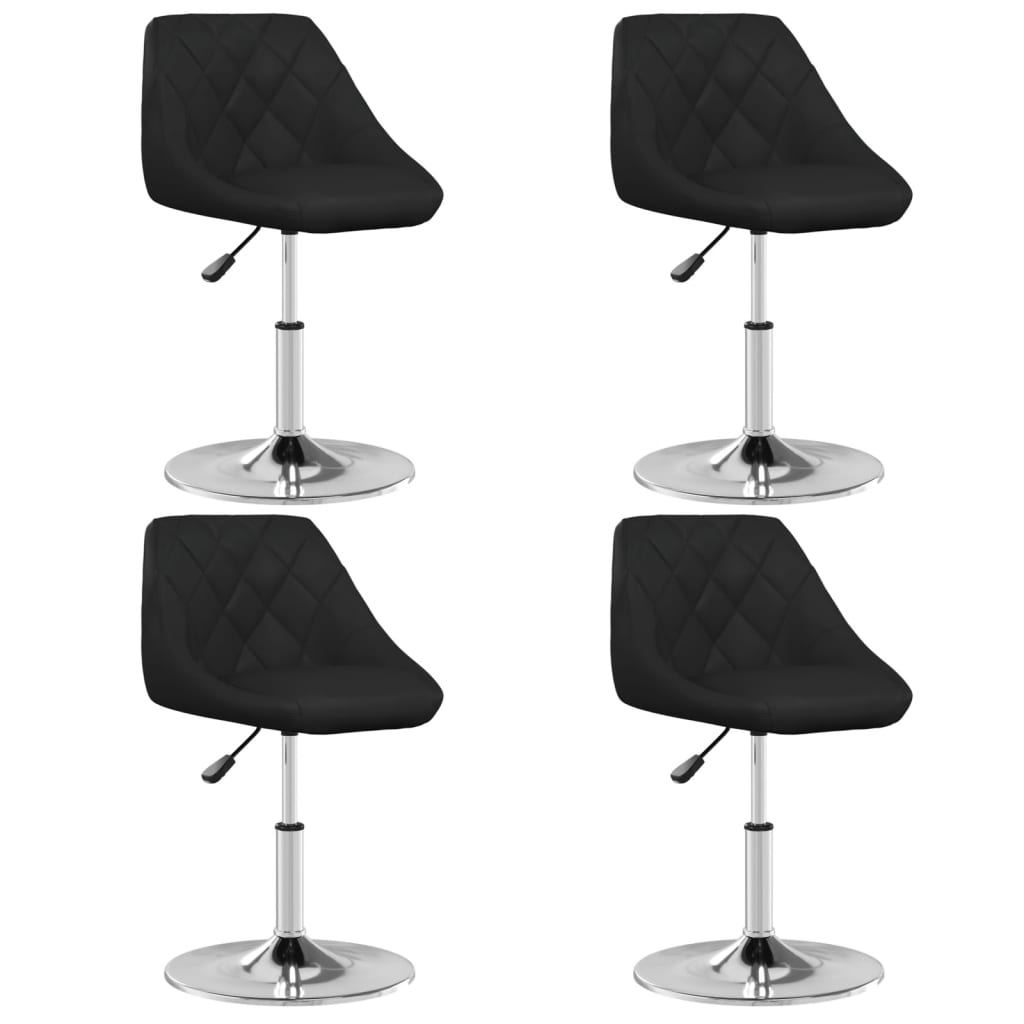 vidaXL Sillas de comedor 4 unidades cuero sintético negro