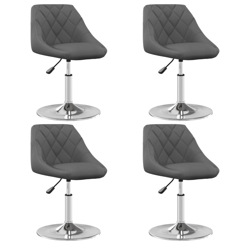 vidaXL Sillas de comedor giratorias 4 unidades terciopelo gris oscuro