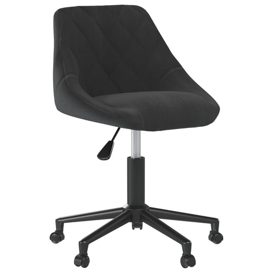 vidaXL Silla de comedor giratoria de terciopelo negro