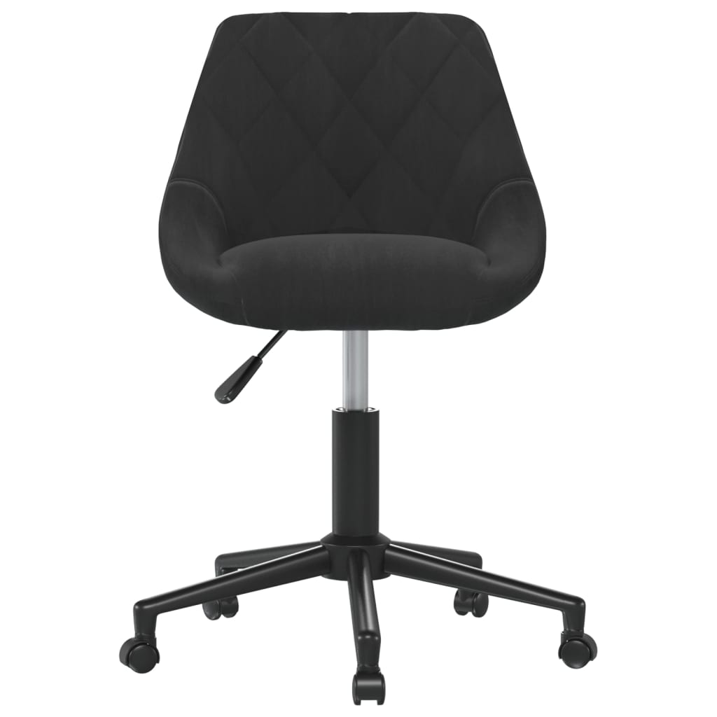 vidaXL Silla de comedor giratoria de terciopelo negro