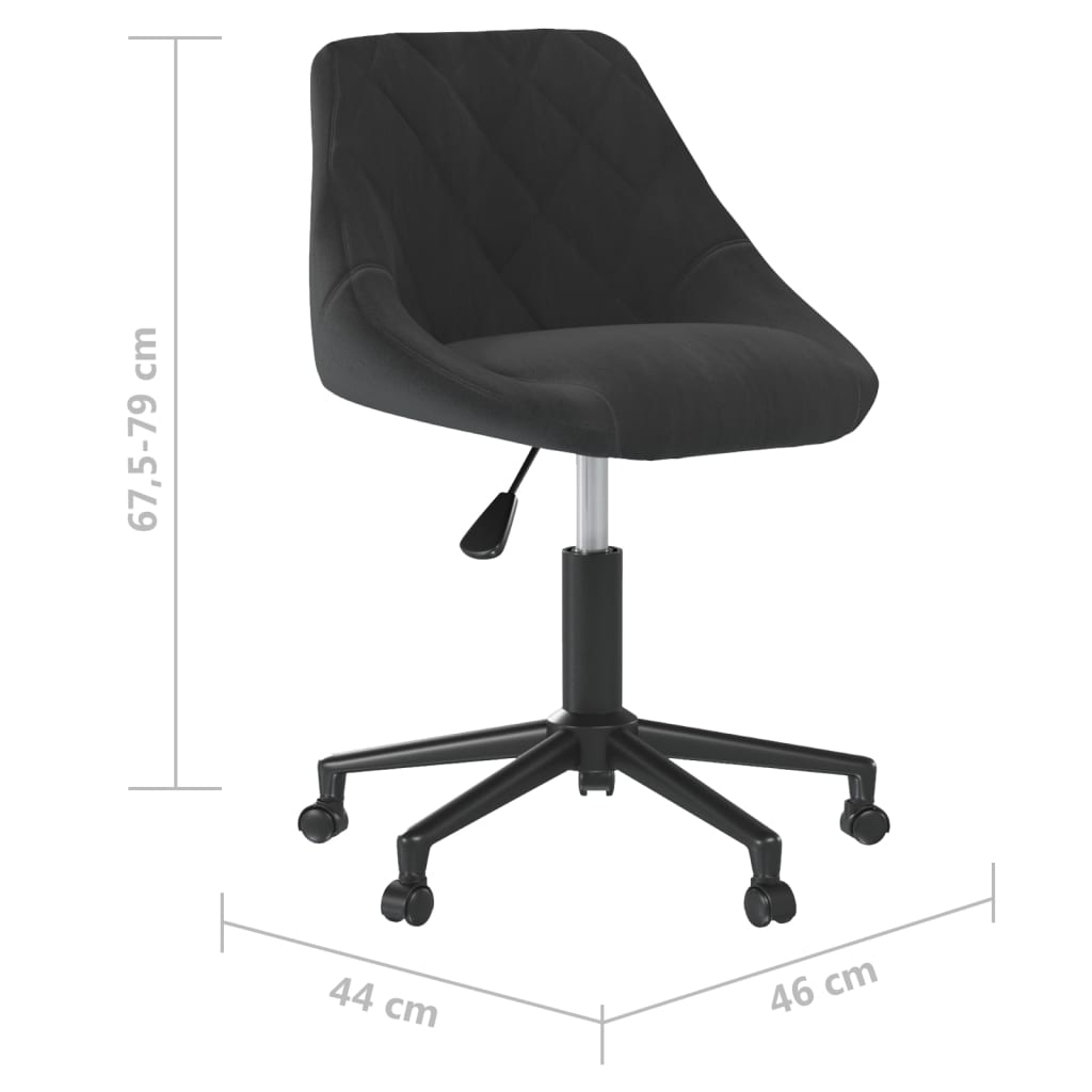 vidaXL Silla de comedor giratoria de terciopelo negro