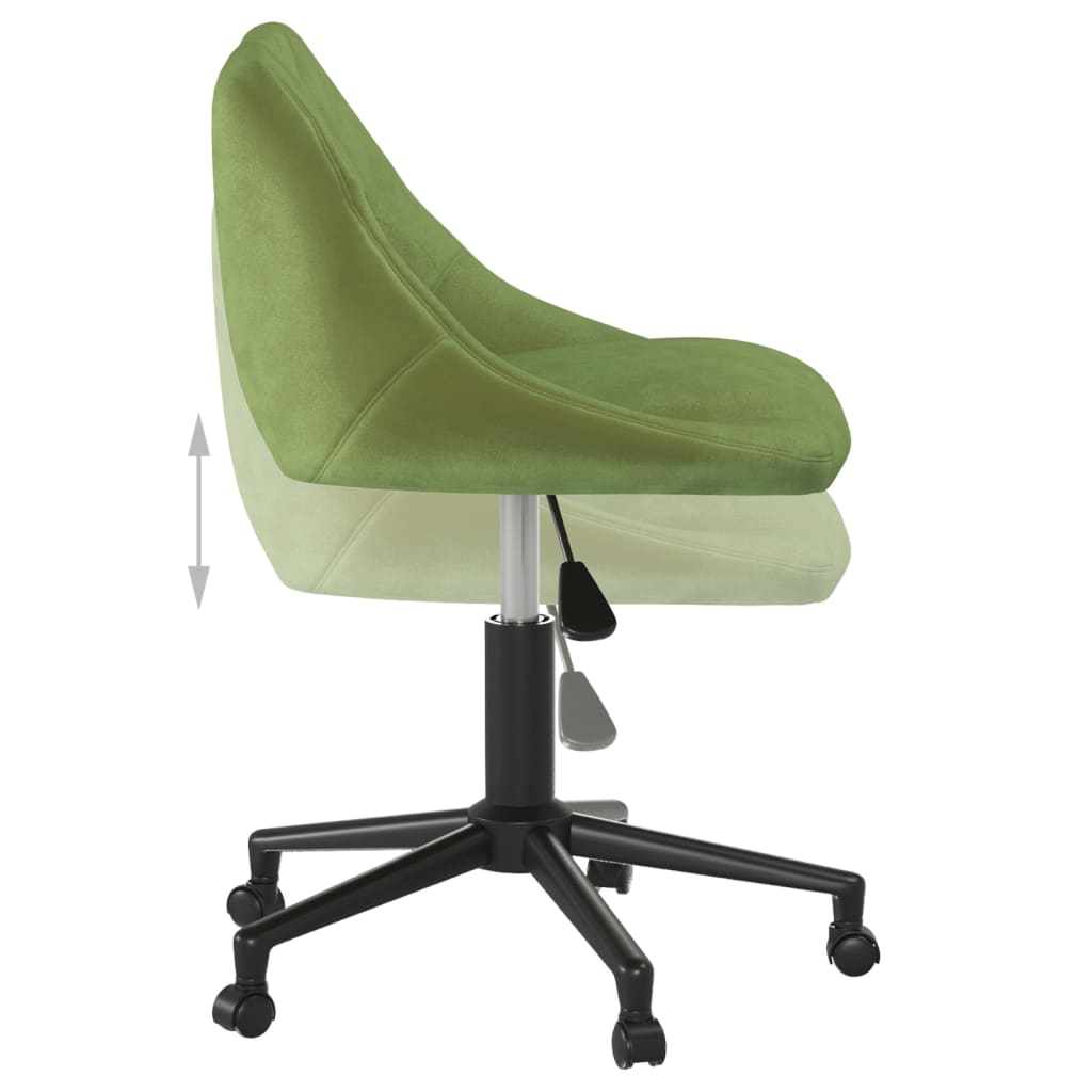 vidaXL Silla de comedor giratoria de terciopelo verde claro