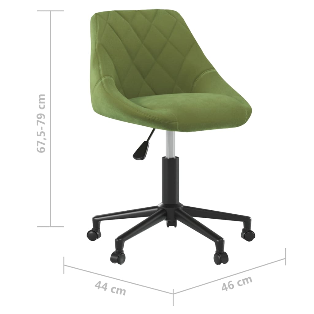 vidaXL Silla de comedor giratoria de terciopelo verde claro