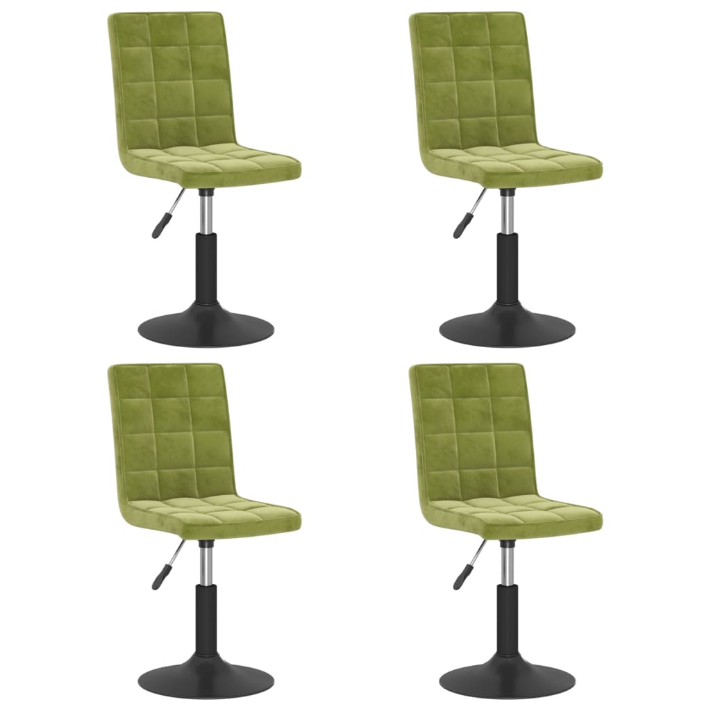 vidaXL Sillas de comedor giratorias 4 uds de terciopelo verde claro