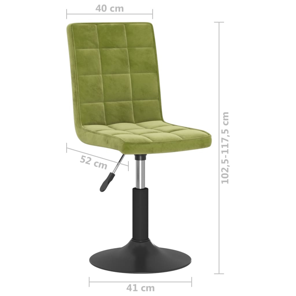 vidaXL Sillas de comedor giratorias 4 uds de terciopelo verde claro