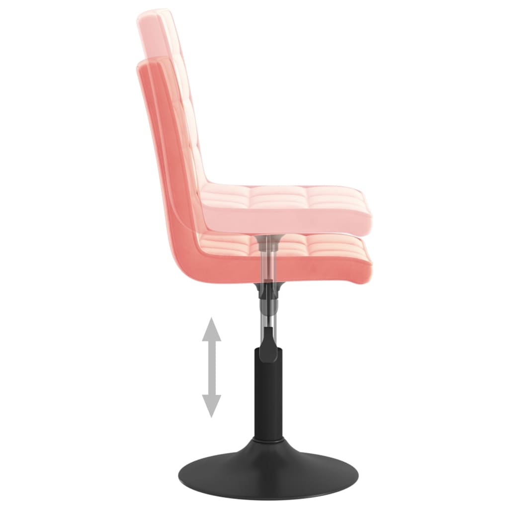 vidaXL Sillas de comedor giratorias 4 unidades de terciopelo rosa