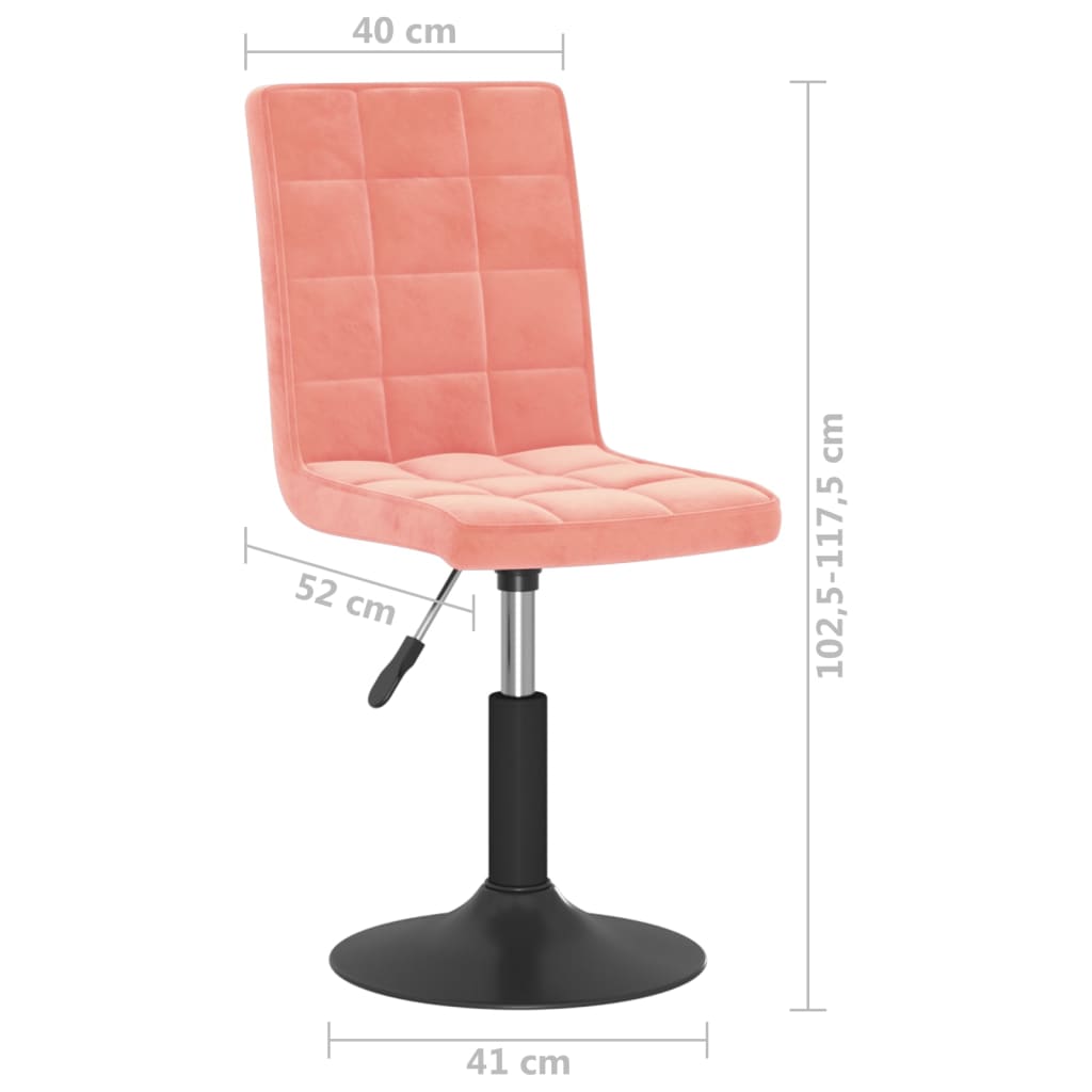 vidaXL Sillas de comedor giratorias 4 unidades de terciopelo rosa