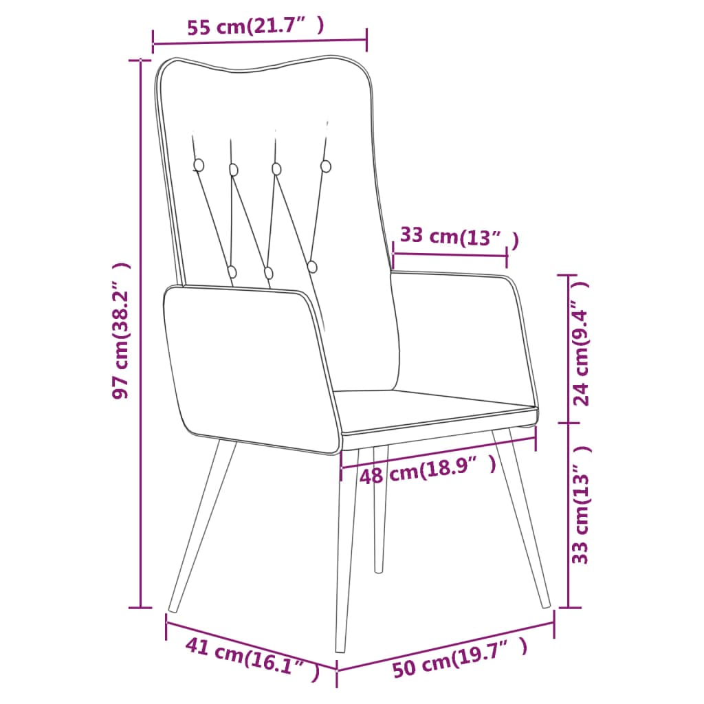 vidaXL Sillón orejero de lona marrón