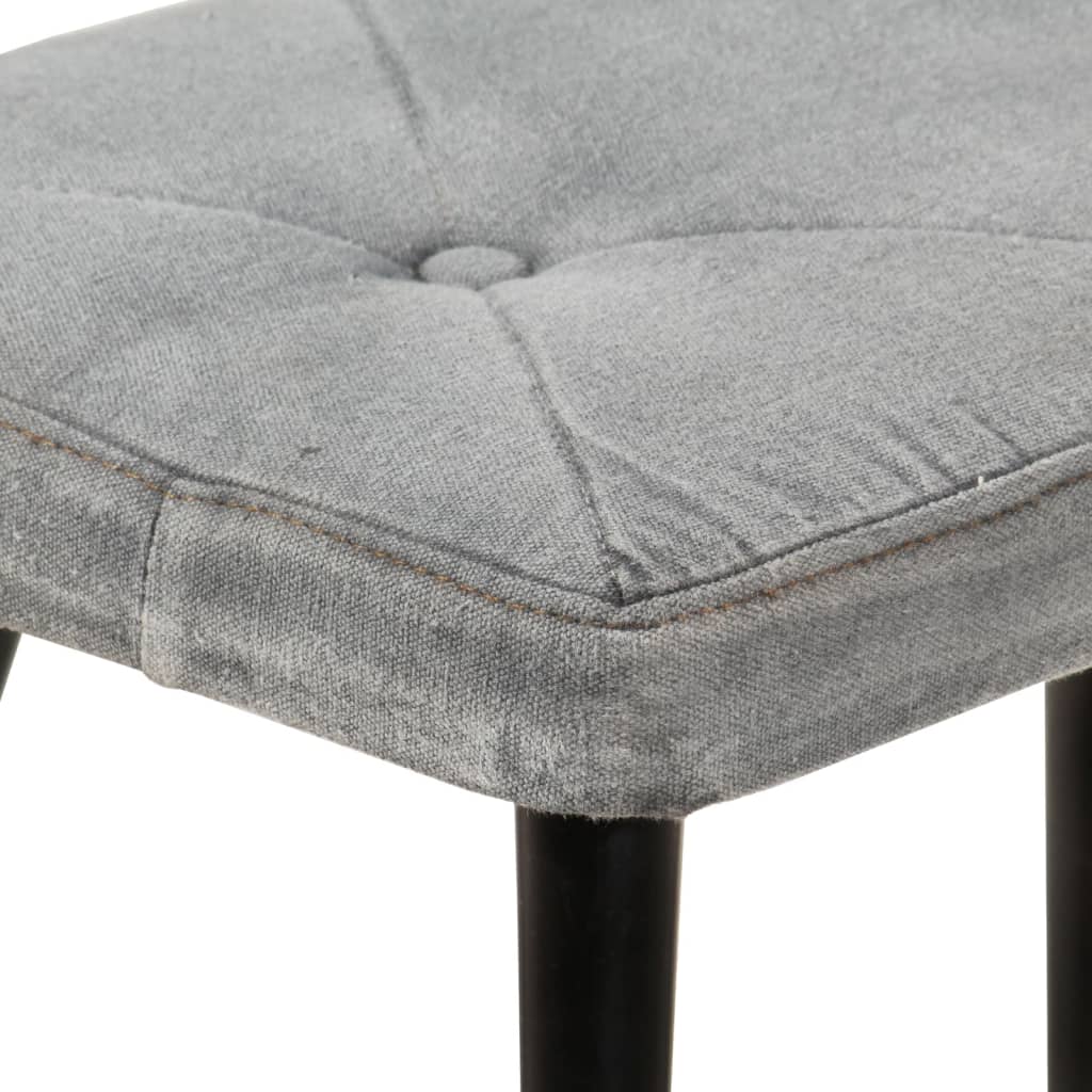 vidaXL Sillón orejero con reposapiés lona gris vintage