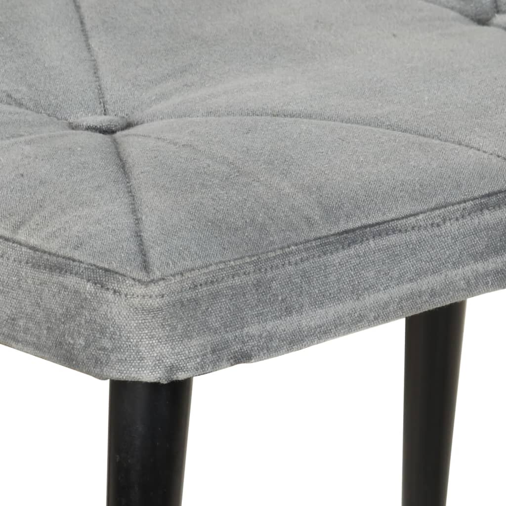 vidaXL Mecedora con taburete lona vintage gris