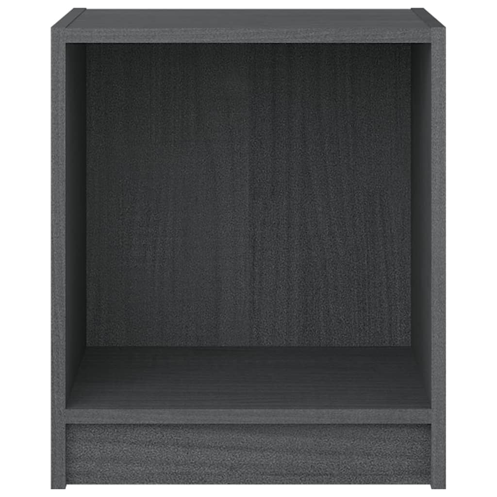 vidaXL Mesita de noche madera maciza de pino gris 35,5x33,5x41,5 cm