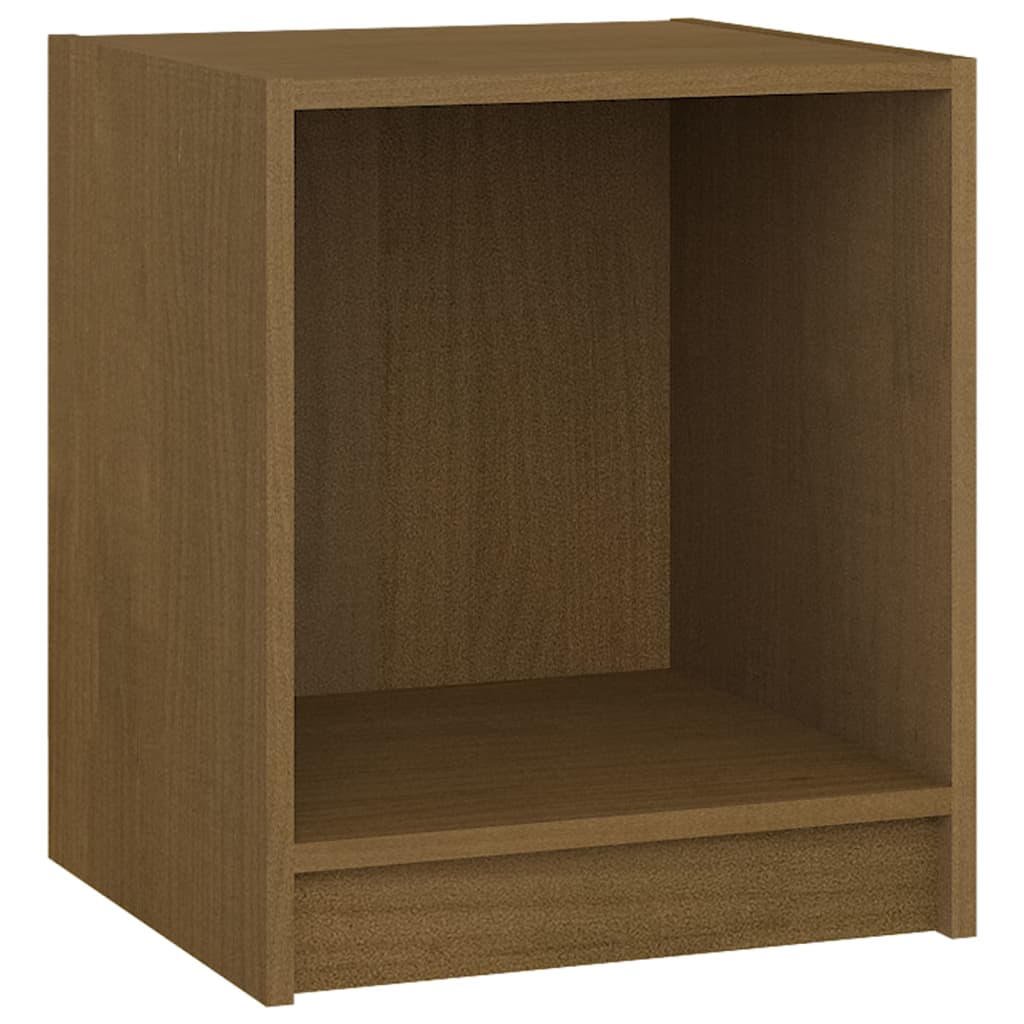 vidaXL Mesita noche madera pino maciza marrón miel 35,5x33,5x41,5 cm