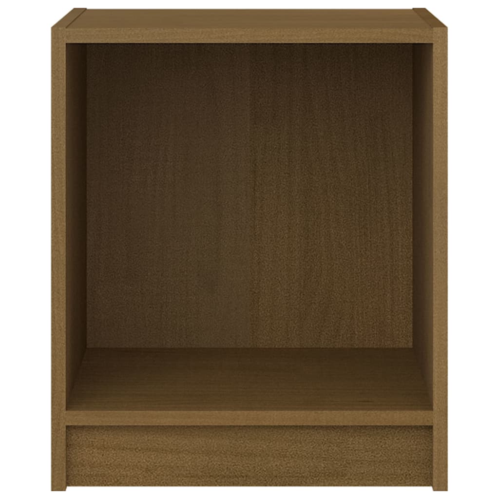 vidaXL Mesita noche madera pino maciza marrón miel 35,5x33,5x41,5 cm