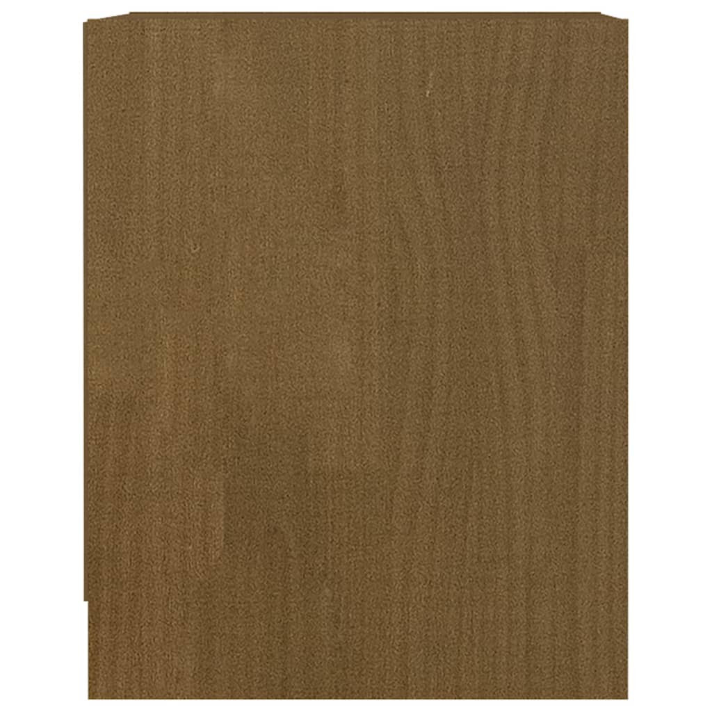 vidaXL Mesita noche madera pino maciza marrón miel 35,5x33,5x41,5 cm