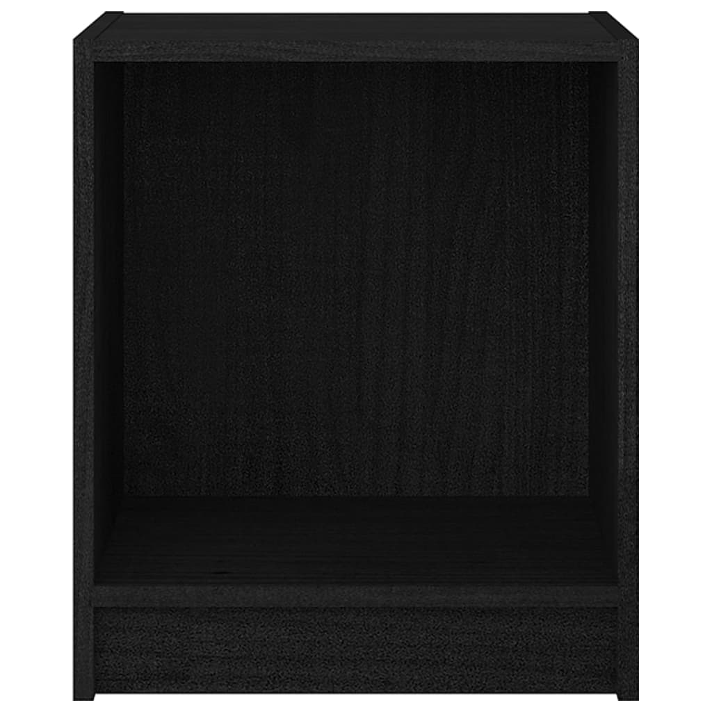 vidaXL Mesita de noche 2 uds madera de pino negro 35,5x33,5x41,5 cm