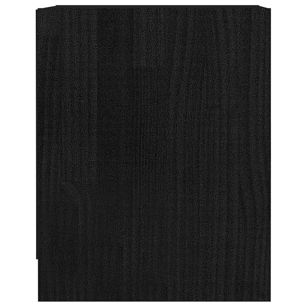 vidaXL Mesita de noche 2 uds madera de pino negro 35,5x33,5x41,5 cm