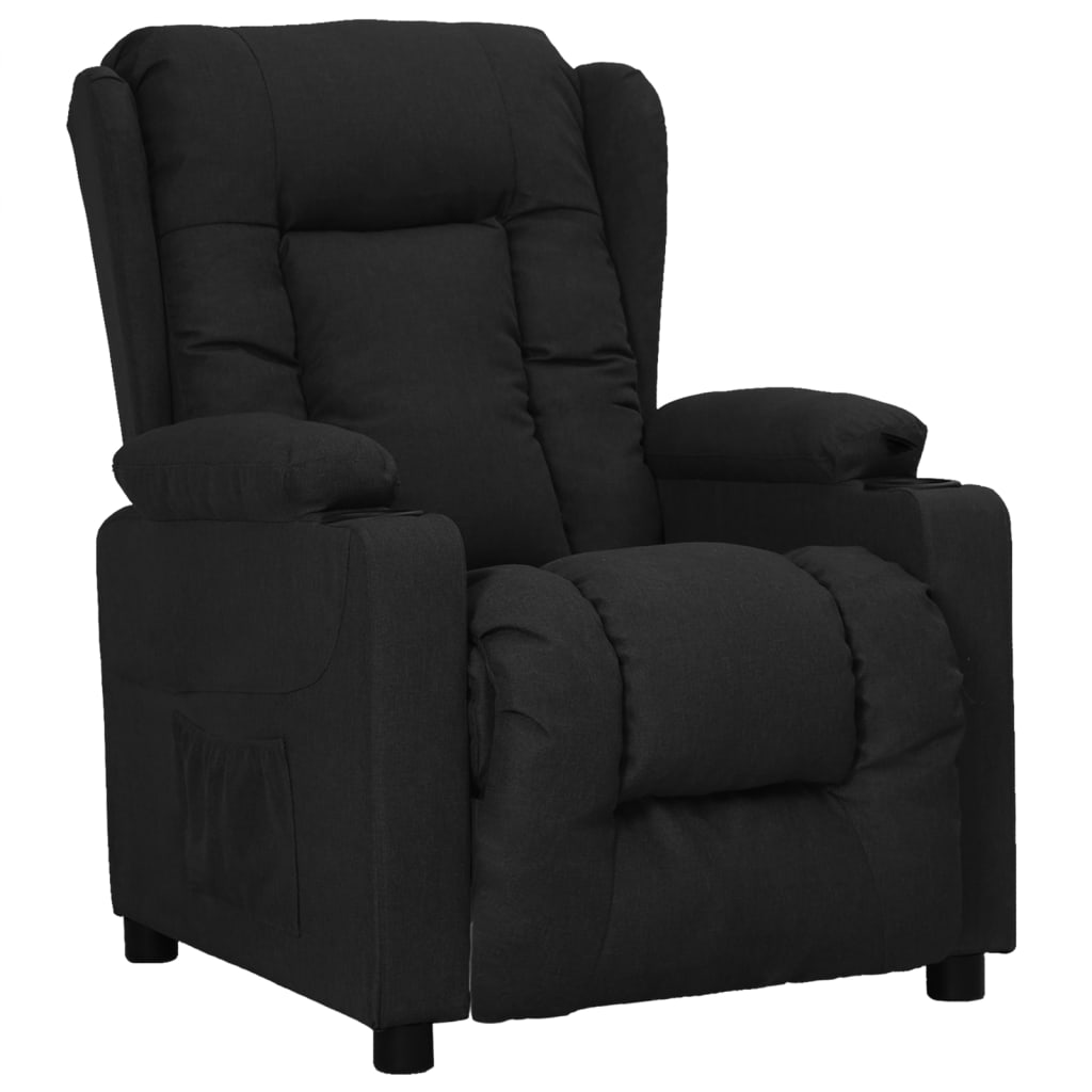 vidaXL Sillón elevable tela negro