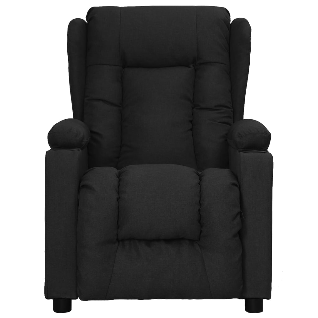 vidaXL Sillón elevable tela negro