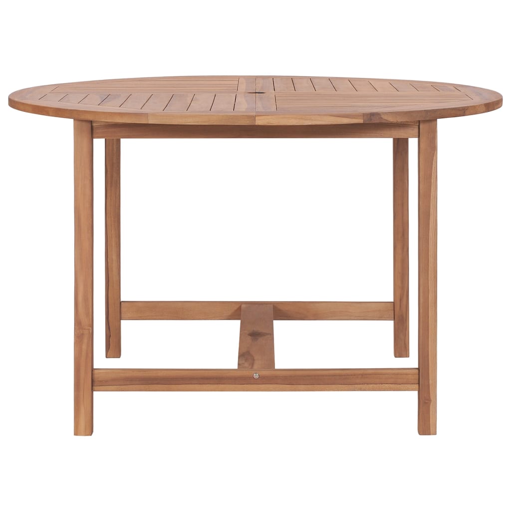 vidaXL Mesa de comedor de jardín madera maciza de teca Ø110x75 cm