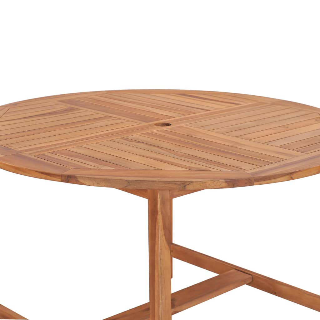 vidaXL Mesa de comedor de jardín madera maciza de teca Ø110x75 cm