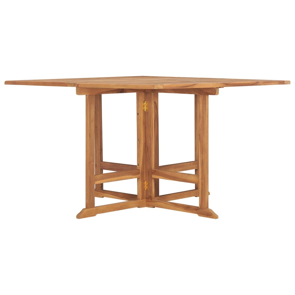 vidaXL Mesa de comedor de jardín plegable teca maciza 110x110x75 cm