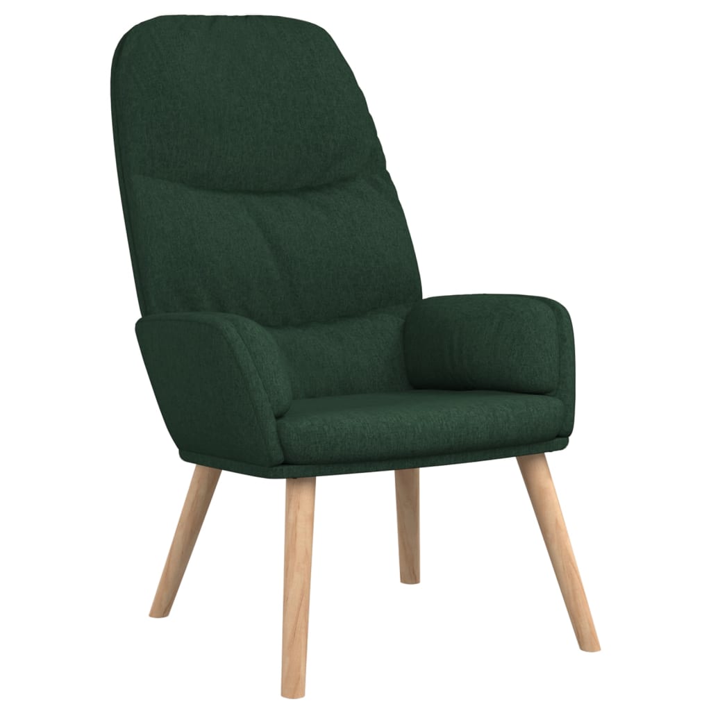 vidaXL Sillón de relax de tela verde oscuro