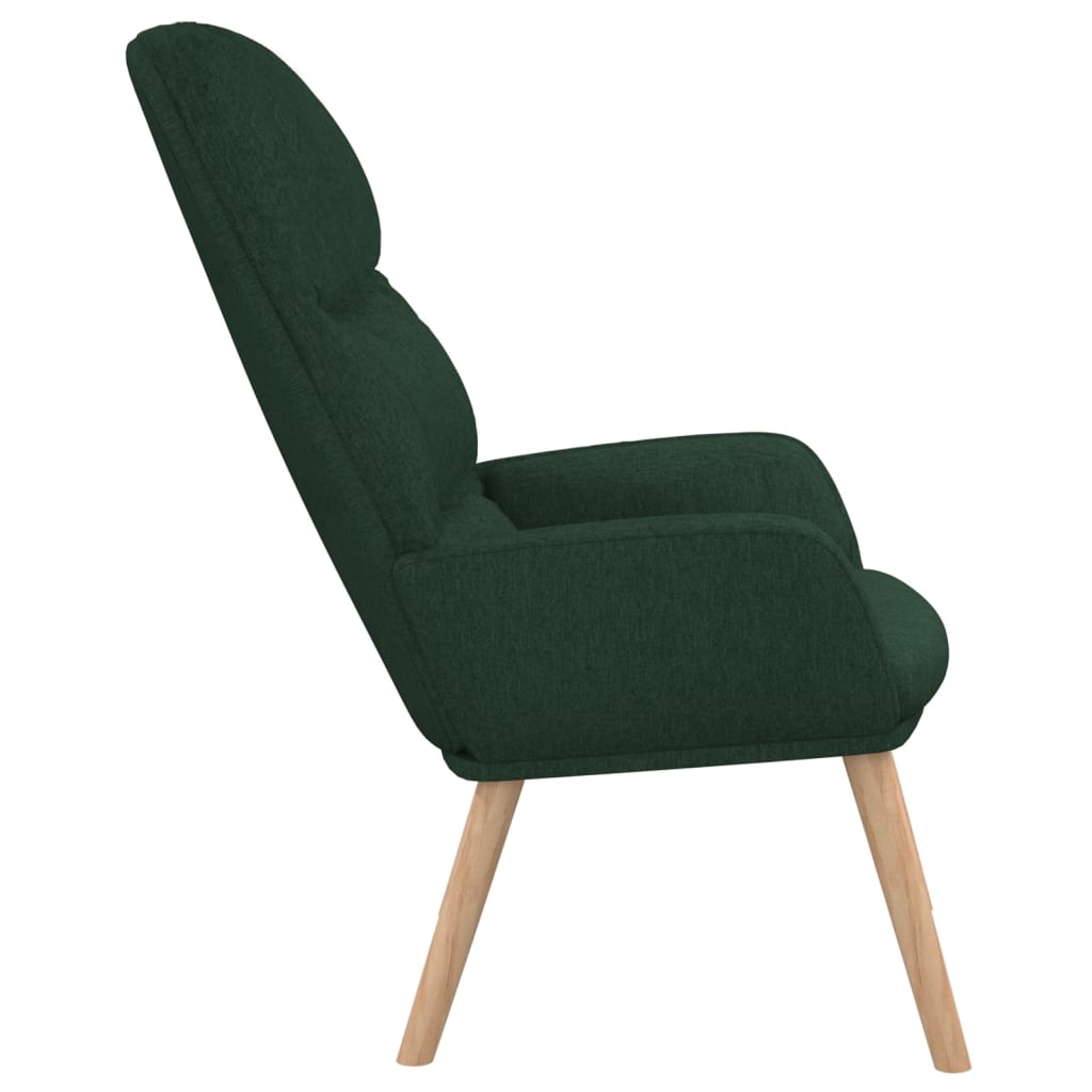 vidaXL Sillón de relax de tela verde oscuro