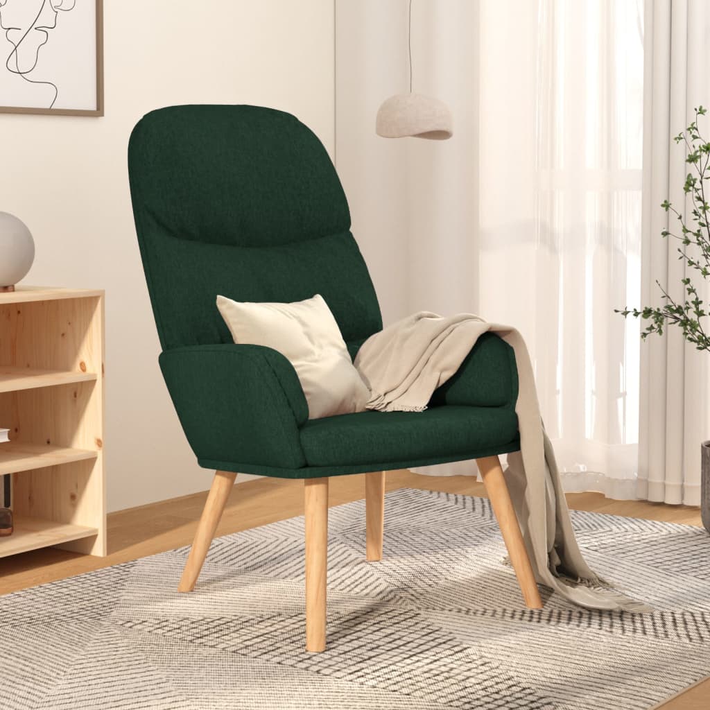 vidaXL Sillón de relax de tela verde oscuro