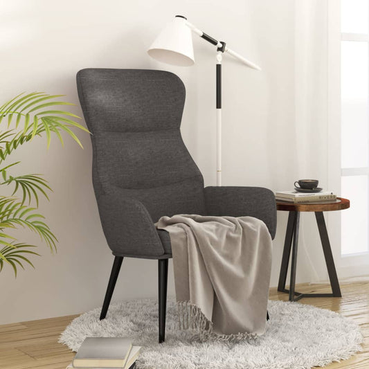 vidaXL Sillón de relax de tela gris oscuro