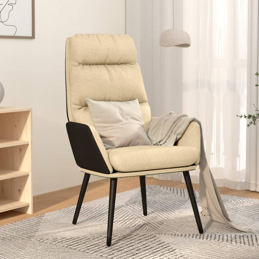 vidaXL Sillón de relax de tela crema