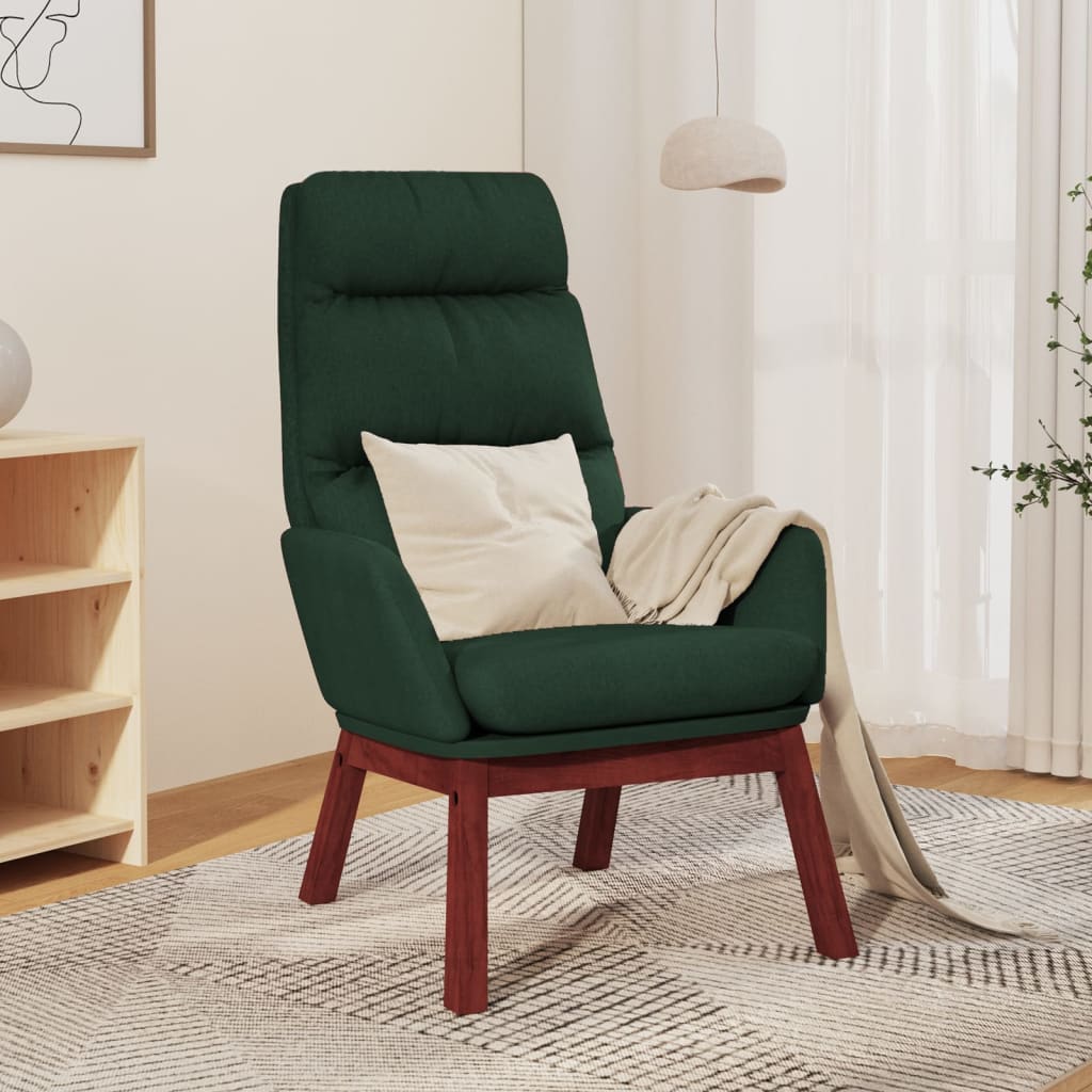 vidaXL Sillón de relax de tela verde oscuro