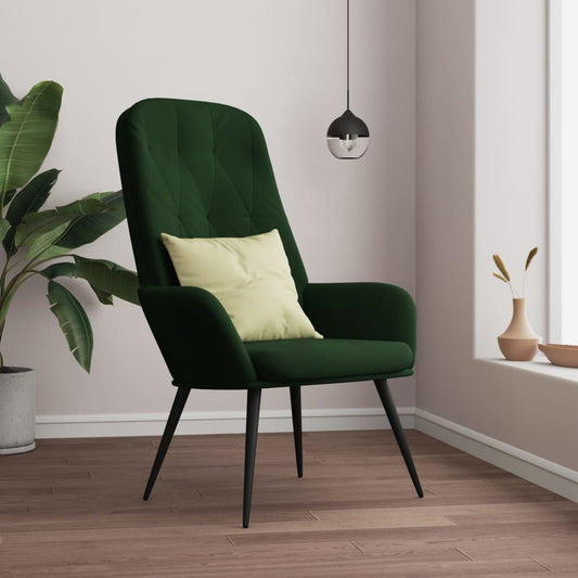 vidaXL Sillón de relax de terciopelo verde oscuro