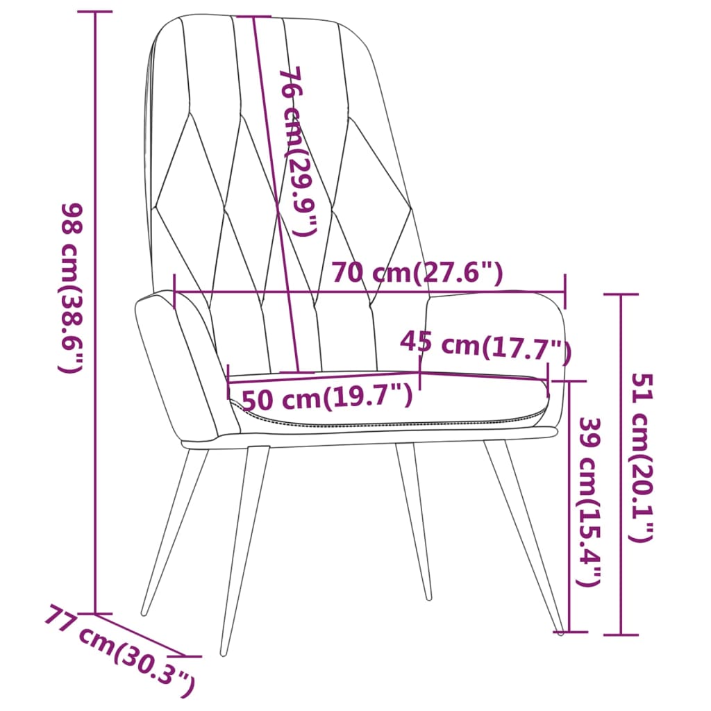 vidaXL Sillón de relax de terciopelo rosa