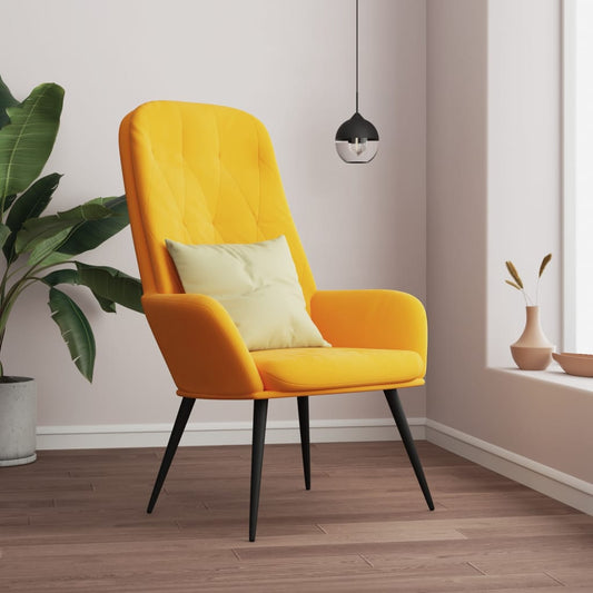 vidaXL Sillón de relax de terciopelo amarillo mostaza