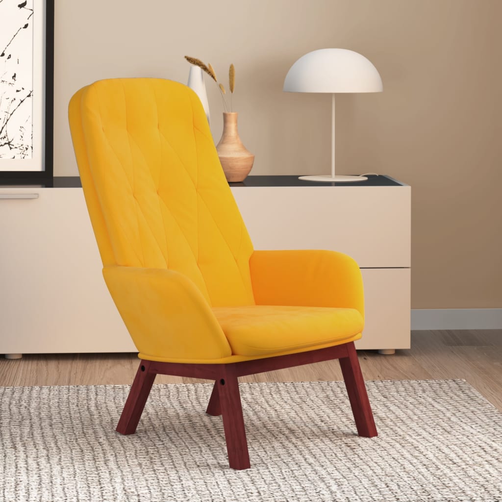 vidaXL Sillón de relax de terciopelo amarillo mostaza