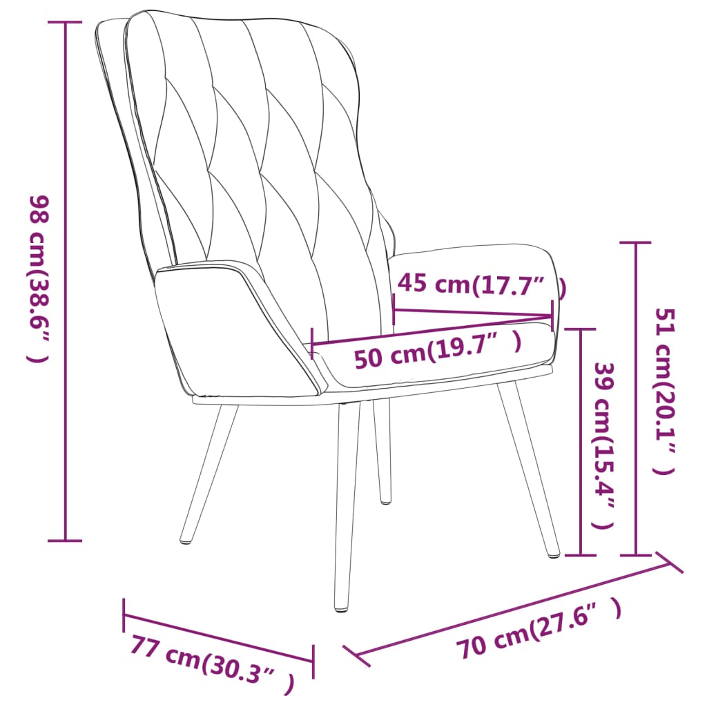 vidaXL Silla de relajación de terciopelo gris claro