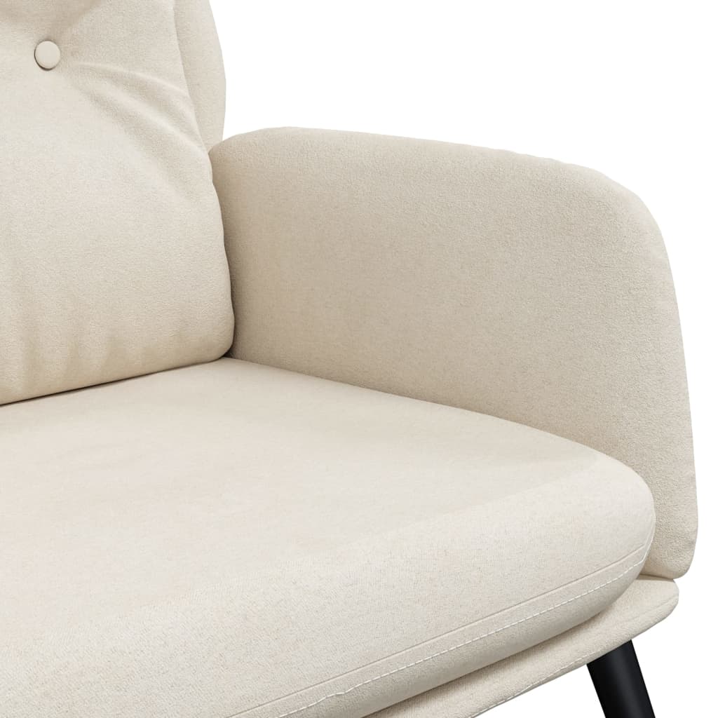 vidaXL Sillón de relax de piel de ante sintética color crema