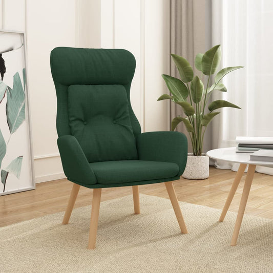 vidaXL Sillón de relax de tela verde oscuro